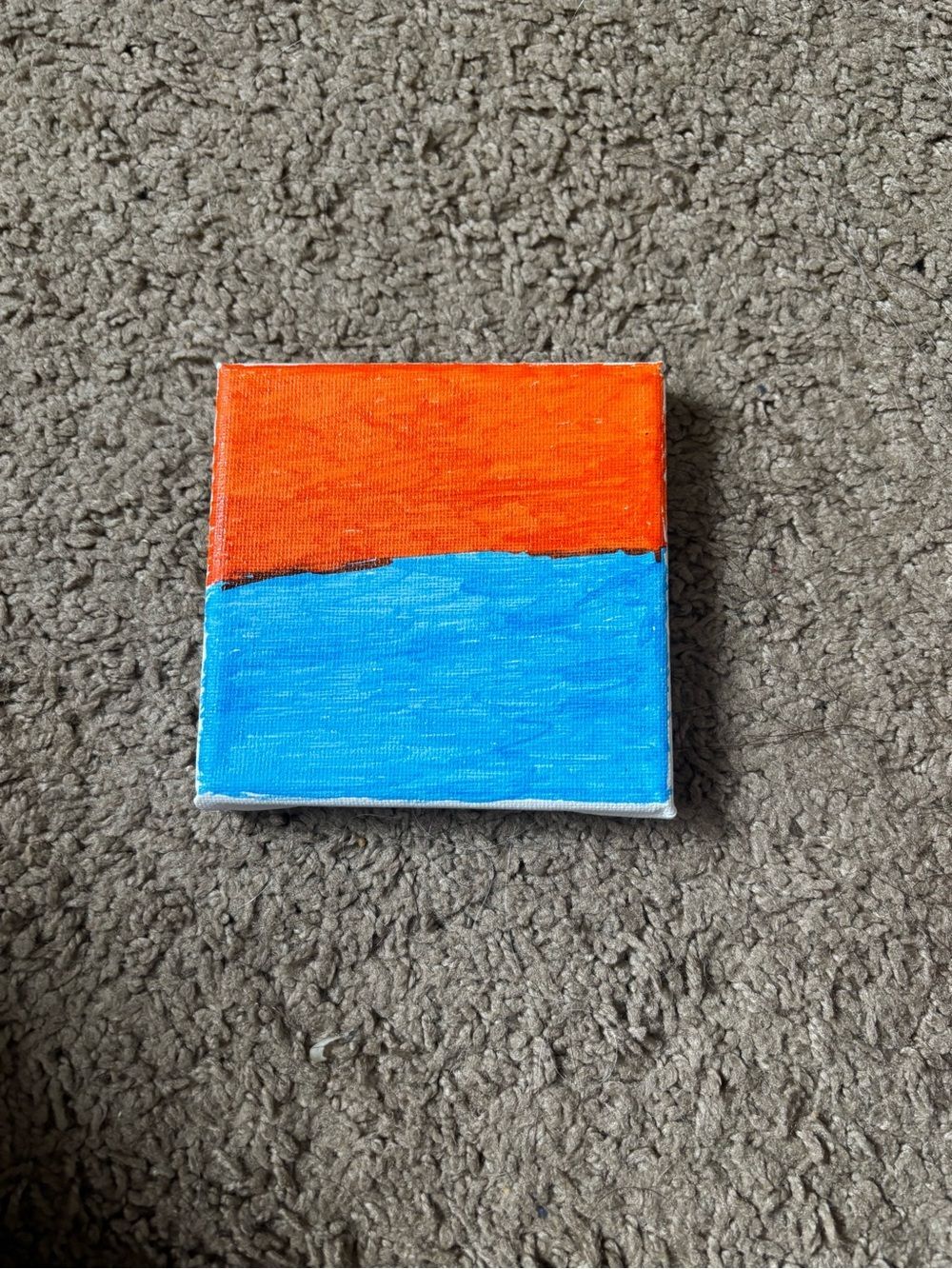 Abstract Orange and Blue Canvas Wall Art - Home Art